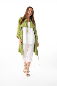 PURE ESSENCE- ECO LUX BAMBOO COMFORT WAIST CAPRI W/ RUCHING DETAIL - 112-2347- 5 Colours