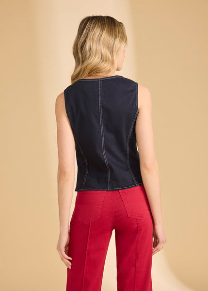 FDJ - EURO TWILL BUTTON FRONT VEST -1143511