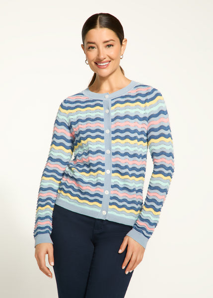 FDJ - WAVE STITCH CARDIGAN -  1184624- MULTI