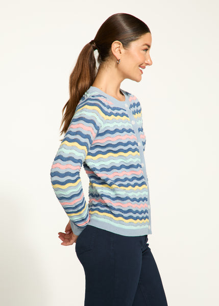 FDJ - WAVE STITCH CARDIGAN -  1184624- MULTI