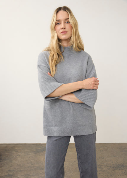 FDJ - COZY YARN MOCK NECK 3/4 SLEEVE SWEATER - 1189223 - 2 Colours
