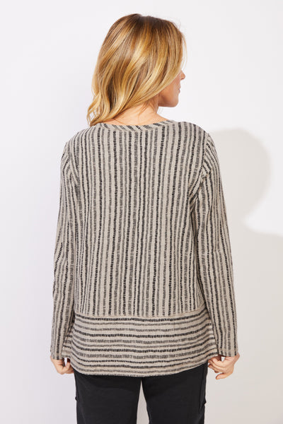 ESCAPE - STRIPE COTTON SLUB JERSEY EASY TEE - E12244 - 2 Colours