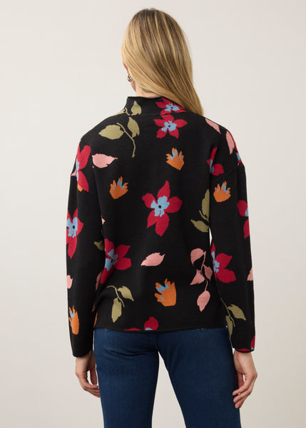FDJ - MOCK NECK PRINT SWEATER - 1301535 - 2 Colours