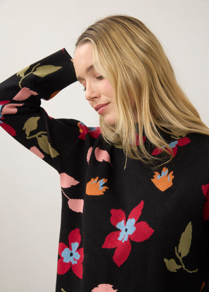 FDJ - MOCK NECK PRINT SWEATER - 1301535 - 2 Colours