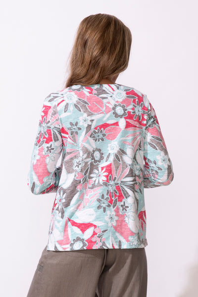 ESCAPE - FIJI  FLORAL COTTON BOXY TEE - 13425 -2 Colours
