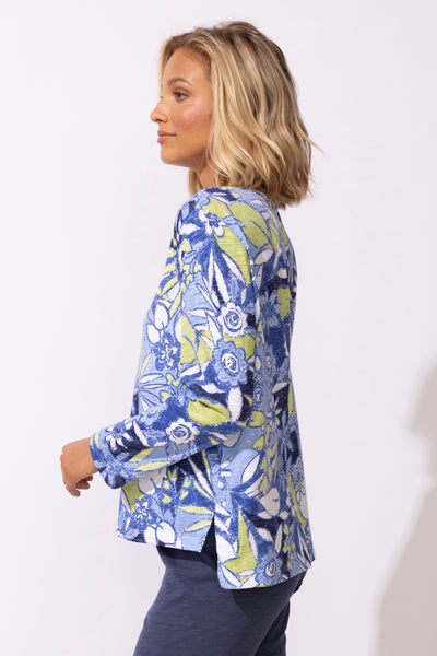 ESCAPE - FIJI  FLORAL COTTON BOXY TEE - 13425 -2 Colours