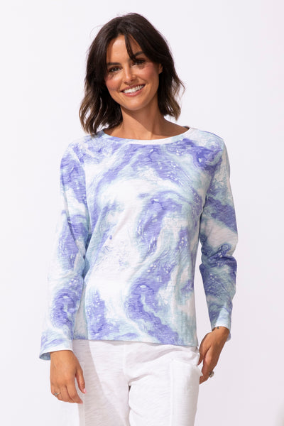 ESCAPE - OCEAN MARBLE COTTON BOXY TEE - 13525 - 2 Colours