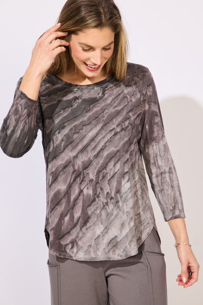 ESCAPE - MYSTIC DYED COTTON SLUB JERSEY TOP - E13704