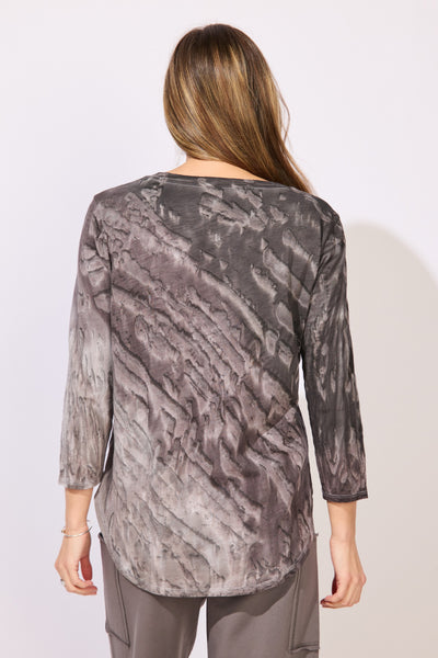 ESCAPE - MYSTIC DYED COTTON SLUB JERSEY TOP - E13704