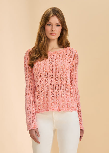 FDJ - CROCHET GARMENT DYE COTTON SWEATER - 1467314 - 3 Colours
