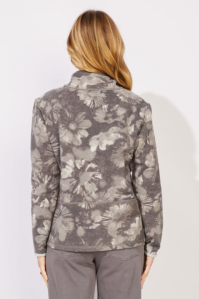 ESCAPE - FIRESIDE FLORAL FLEECE 1/4 ZIP PULLOVER - E14751
