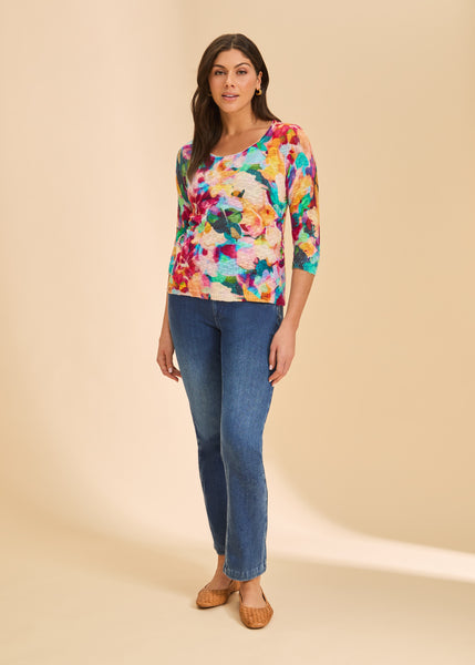 FDJ - STEPHANIE PRINT COTTON SWEATER - 1476488