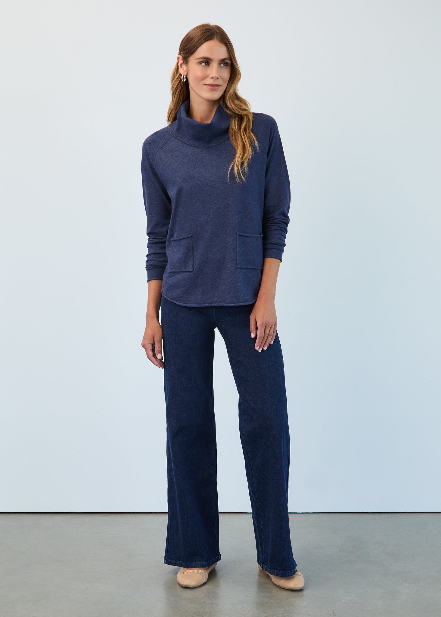 FDJ - COWL NECK SOFT JERSEY KNIT SWEATER - 1492212 -5 Colours
