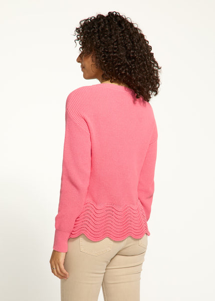 FDJ - SCALLOPED HEM COTTON SWEATER - 1524314 - 2 Colours