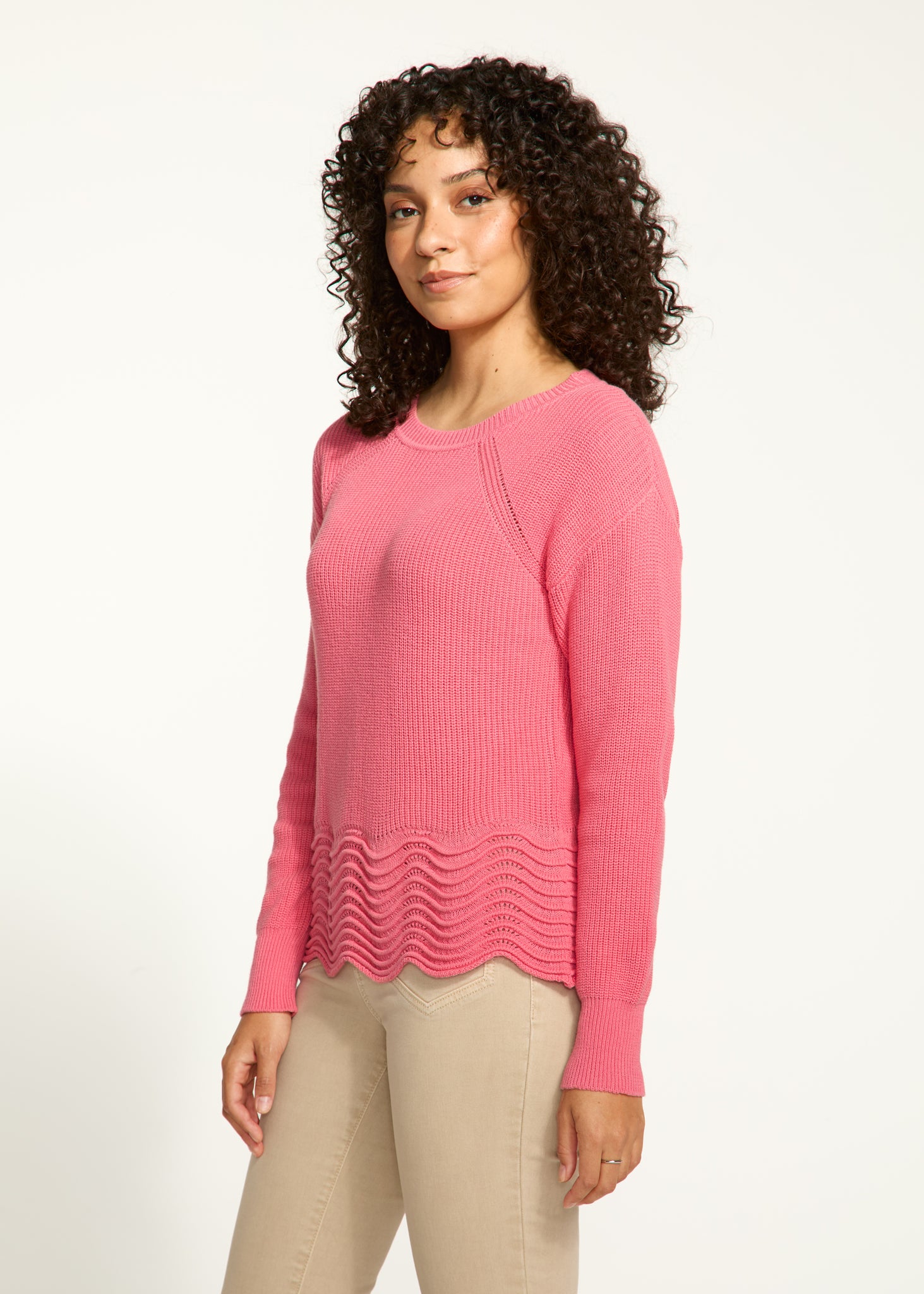 FDJ - SCALLOPED HEM COTTON SWEATER - 1524314 - 2 Colours