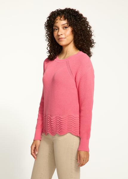 FDJ - SCALLOPED HEM COTTON SWEATER - 1524314 - 2 Colours