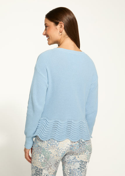 FDJ - SCALLOPED HEM COTTON SWEATER - 1524314 - 2 Colours