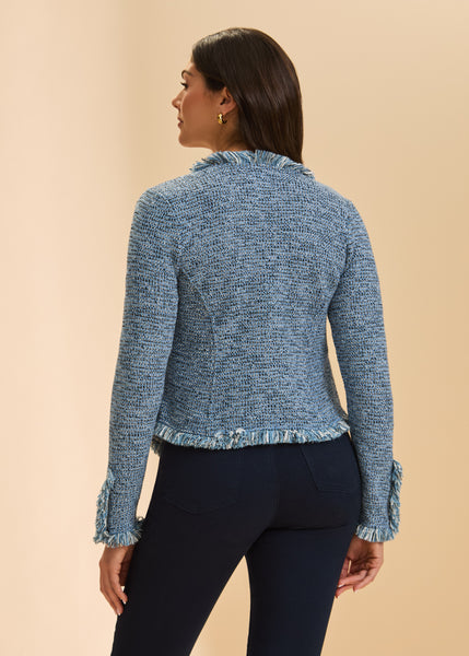 FDJ - KNIT TWEED FRAY TRIM JACKET -1927190