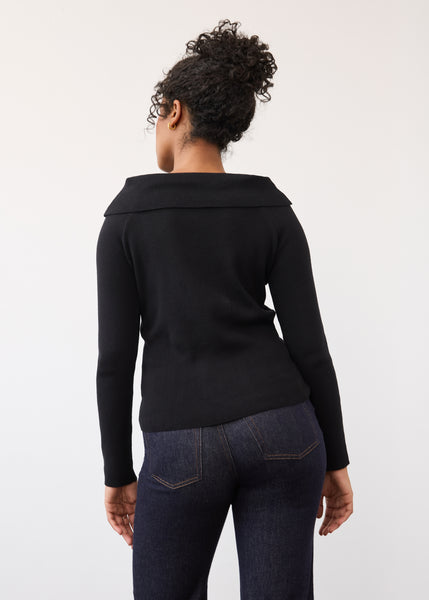 FDJ - BLACK OFF-SHOULDER SWEATER - 1983764