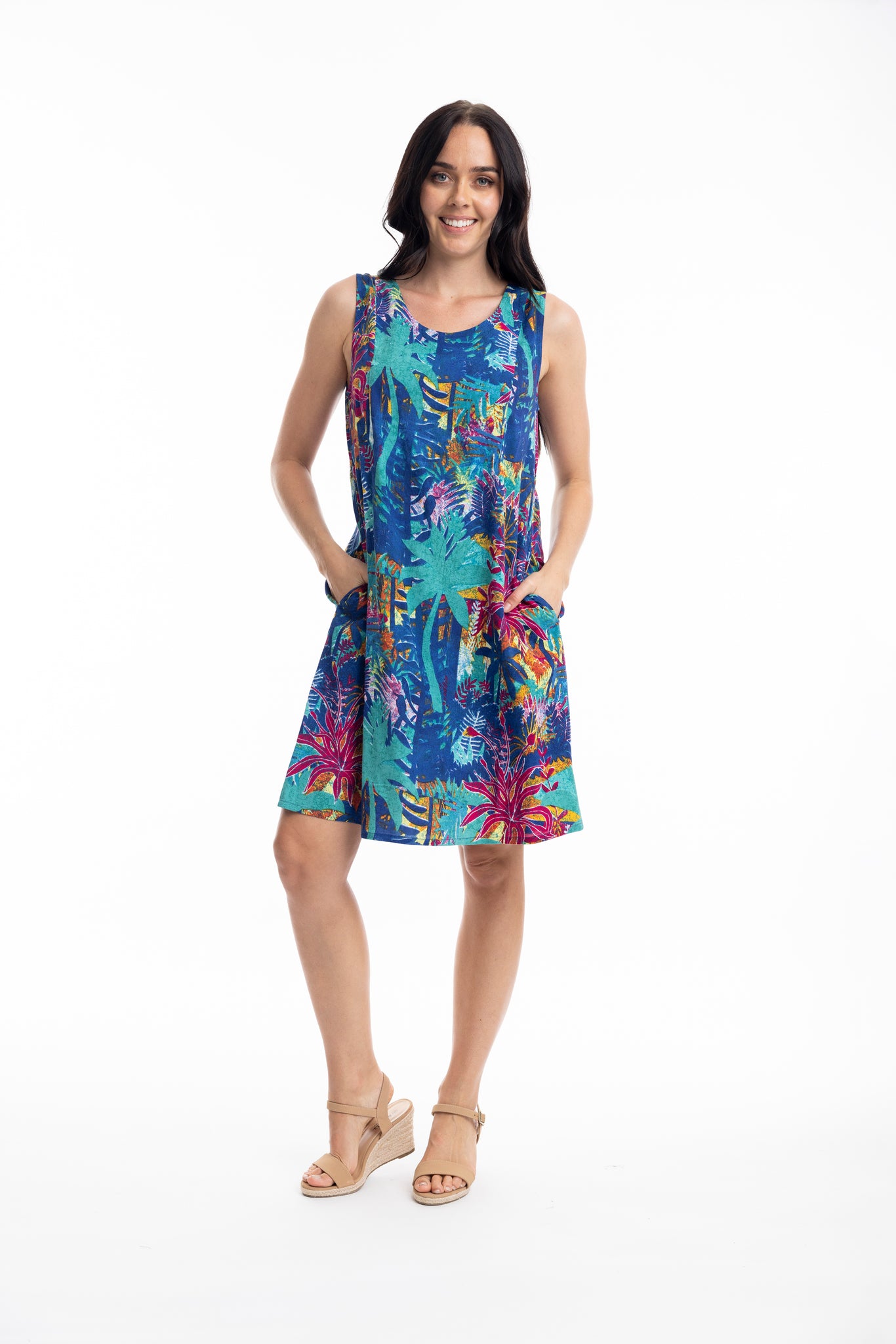 ORIENTIQUE - TROPICAL BATIK - SLEEVELESS DRESS - 20054T