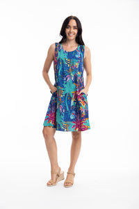 ORIENTIQUE - TROPICAL BATIK - SLEEVELESS DRESS - 20054T