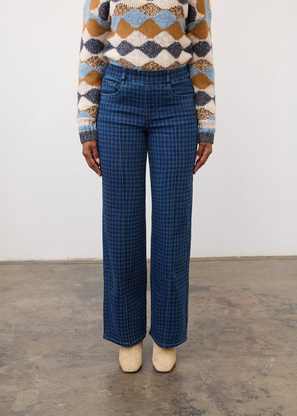 FDJ - STATEMENT DENIM - HOUNDSTOOTH PULL ON STRAIGHT LEG JEAN - 2054669