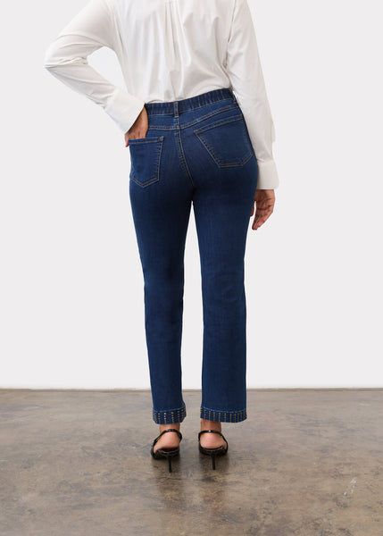 FDJ - PULL-ON ANKLE DENIM WITH STUDDED CUFFS - 2131669