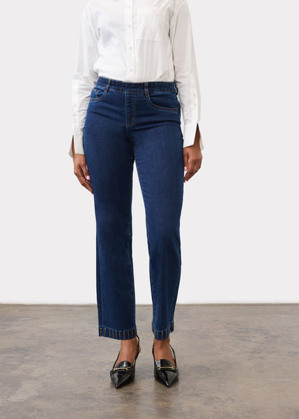 FDJ - PULL-ON ANKLE DENIM WITH STUDDED CUFFS - 2131669