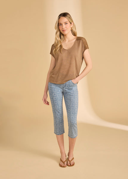 FDJ - FLORAL PRINT PULL ON CAPRI - 2160669