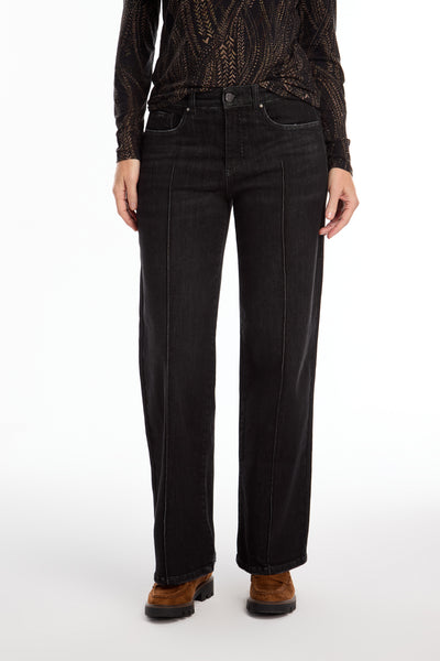 FDJ - OLIVIA BLACK DENIM PIN TUCK  WIDE LEG- 2200872