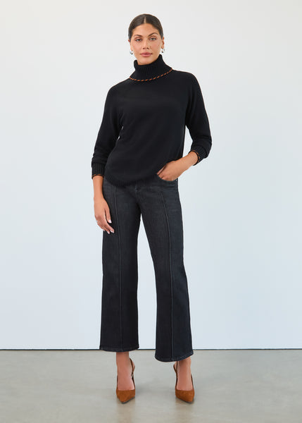 FDJ - BLACK STATEMENT DENIM OLIVIA PINTUCK WIDE LEG JEAN  -2200872