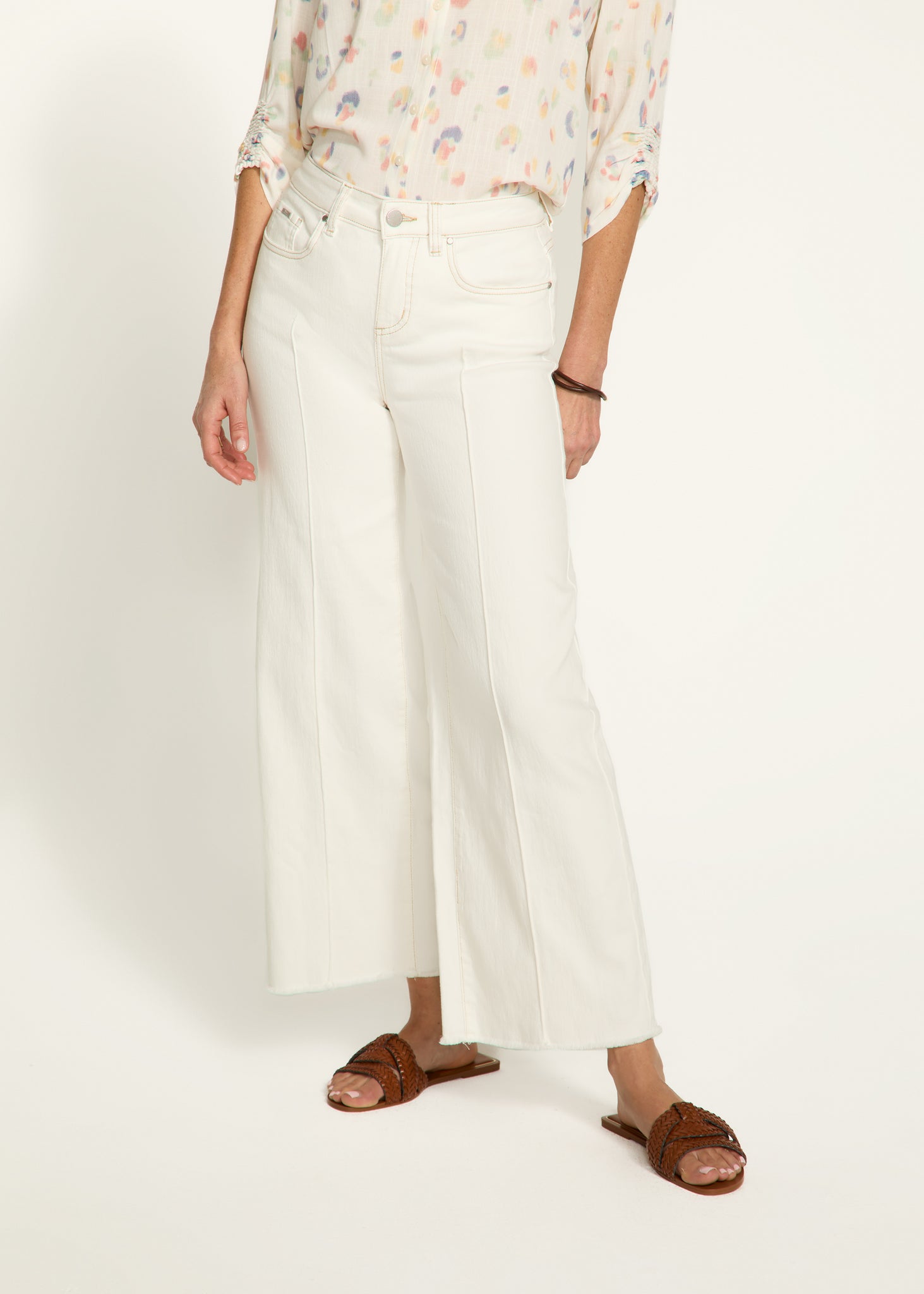 FDJ - IVORY OLIVIA WIDE LEG ANKLE PANT - 2201948