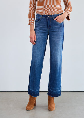 FDJ -CROSSHATCH DENIM OLIVIA WIDE LEG - 2321809
