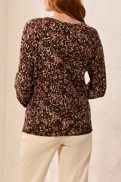 TRIBAL - PRINTED CABLE COTTON CREW NECK SWEATER - 2383O-576 - 2 Colours