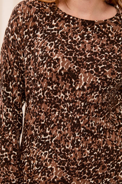TRIBAL - PRINTED CABLE COTTON CREW NECK SWEATER - 2383O-576 - 2 Colours