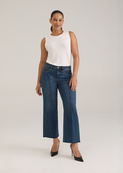 FDJ - ESSENTIAL DENIM- OLIVIA WIDE ANKLE W/ RAW EDGE HEM - 2402779
