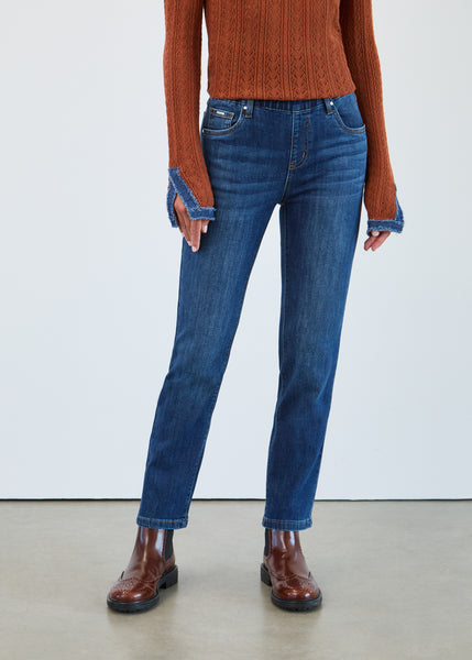 FDJ - DARK WASH PULL-ON STRAIGHT LEG JEAN  -2442727