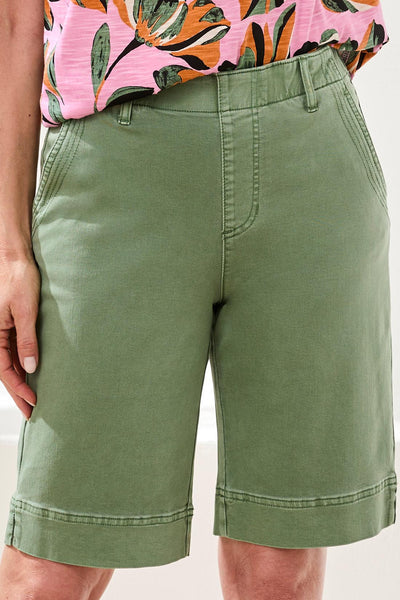 TRIBAL - PULL ON BERMUDA SHORTS W/ TOPSTITCH DETAILS - 2443O-2020W -6 Colours