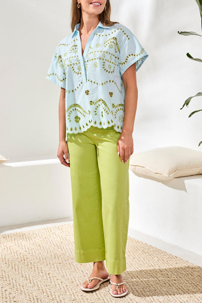 TRIBAL - POPOVER EMBROIDERED BLOUSE  - 2482O-8376