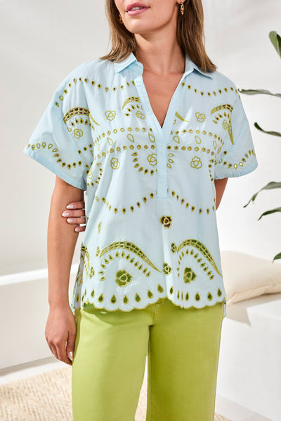 TRIBAL - POPOVER EMBROIDERED BLOUSE  - 2482O-8376