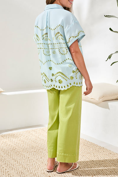TRIBAL - POPOVER EMBROIDERED BLOUSE  - 2482O-8376