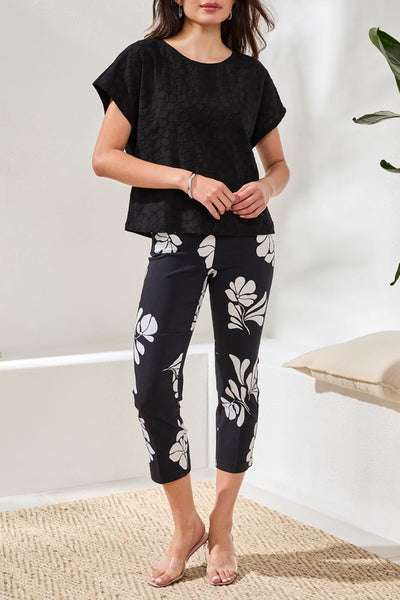 TRIBAL - CAP SLEEVE CREW NECK TOP - 2483O-8437 - 2 Colours