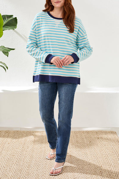 TRIBAL - STRIPE CREWNECK SWEATSHIRT - 2487O-8329 - 2 Colours