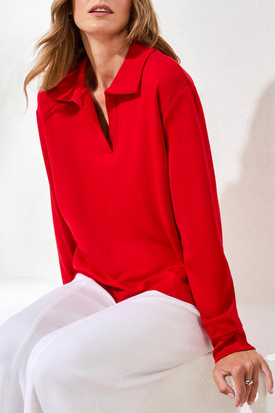 TRIBAL - TECHNO LUX - JOHNNY COLLAR TOP - 2488O-3390 - 2 Colours