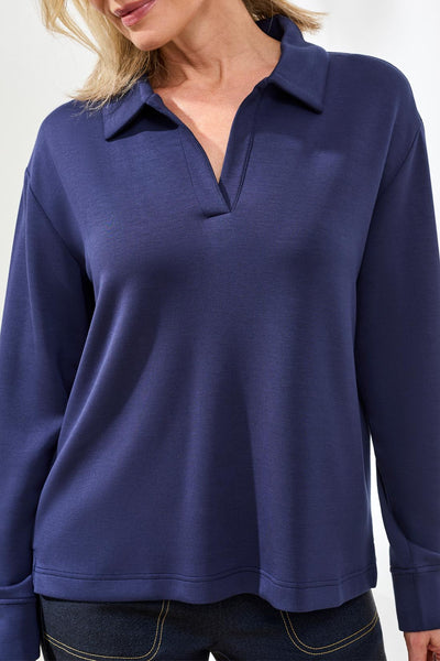 TRIBAL - TECHNO LUX - JOHNNY COLLAR TOP - 2488O-3390 - 2 Colours