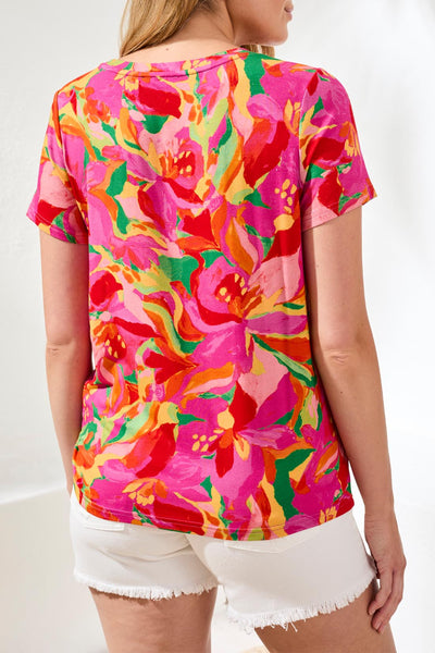 TRIBAL - CREW NECK TOP W/ SIDE RUCHING - 2498O-3457 - 5 Colours