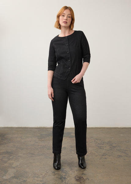 FDJ - PULL ON STRAIGHT LEG KNIT DENIM JEAN - 2852131 - 2 Colours