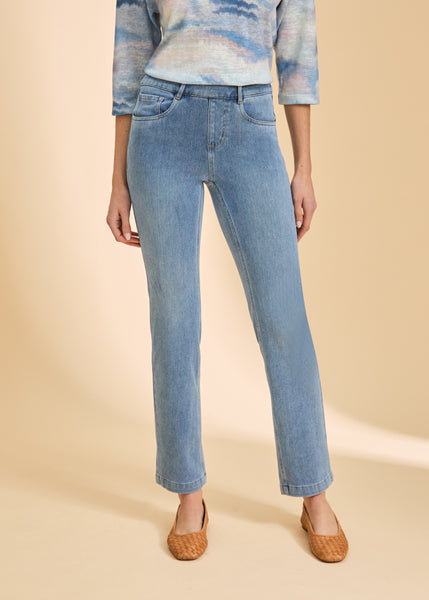 FDJ - LIGHTWEIGHT KNIT DENIM - PULL ON STRAIGHT LEG-2852131- 2 Colours