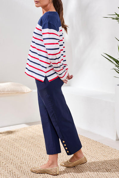 TRIBAL - STRIPE BOATNECK  TOP - 3005O-3241