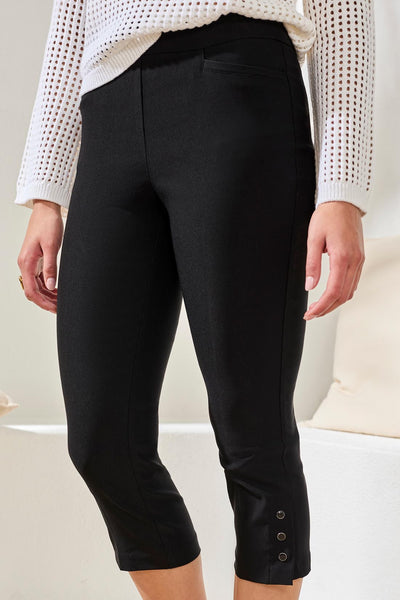 TRIBAL -FLATTEN IT PULL ON CAPRI W/ SNAP DETAIL - 3012O-7165 -4 Colours